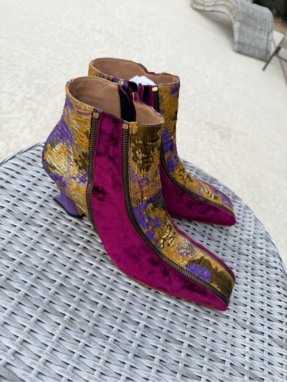 John Fluevog Superfine Highness Zippered Ankle Boots - Picture 2 of 4
